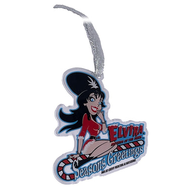 Elvira Candy Cane Acrylic Ornament - Kreepsville